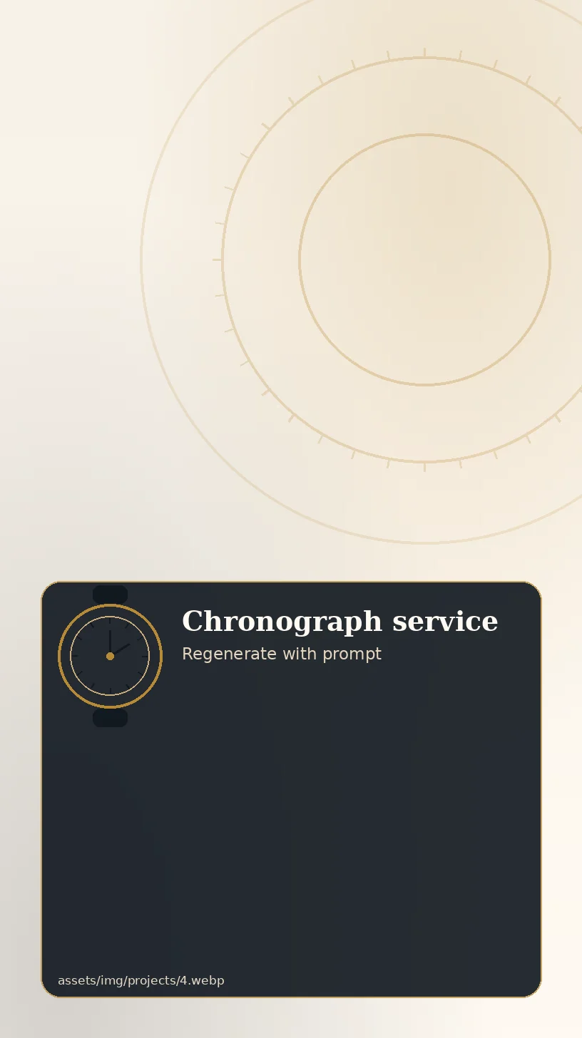 Chronograph watch dial with service tools nearby